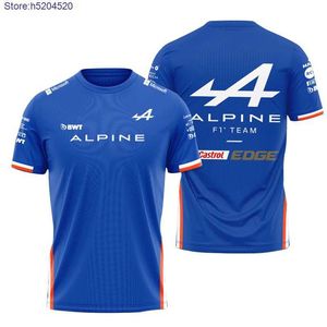 Heren T-shirt 2024 Nieuwe Mode F1 Formule 1 Racing Team Spanje Alpine Zomer Ontwerp 3d Alonso Top Kinderkleding korte Mouw Dames Tees