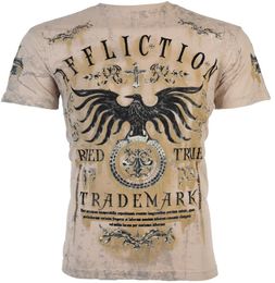 Heren T-shirt Affliction Heren TShirt GEPROBEERD Eagle ZAND TABAK WASSEN Tattoo Biker Gym tops S3XL6734776