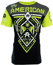Heren T-shirt Aman Fighter Mens T-shirt Fairbanks Athletic Black Neon Green Biker MMA Gym Tops S-3XL8733335