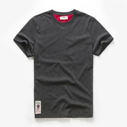T-shirt pour hommes Colon Couleur solide T-shirt Men Men de base causal Tshirt basique masculin de haute qualité Tops 240412