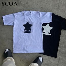 T-shirt pour hommes Cotton Star Y2k Streetwear Hip Hop Pirnt Harajuku Tops Graphic Tee-shirt à manches courtes Mode coréenne Vêtements esthétiques 240311
