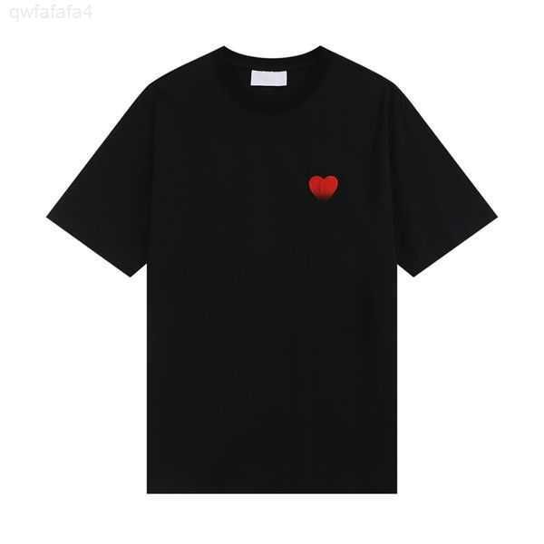 T-shirt Homme De Coeur Tees Manches Courtes Chemises Hommes Designer Top France Mode Motif Coeur Brodé Col Rond Paris T-shirt Yyh CO0Z