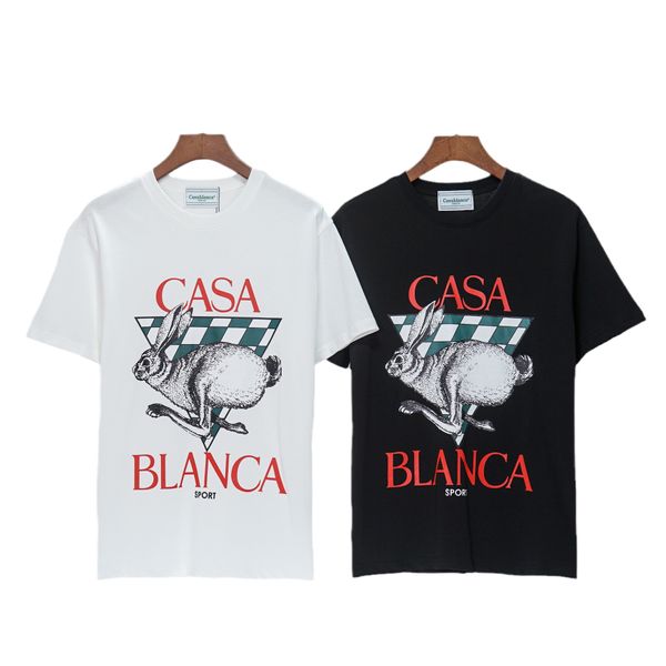 Hommes T-shirt Vêtements de créateurs Casablanca Hommes Femmes Chemises Mode T-shirt Taille S-XXXL Lettres Imprimer Casual Été À Manches Courtes Homme Tee Femme Vêtements Asiatique Kpop YH9