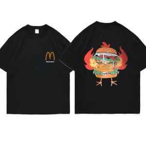 Heren t-shirt designer shirt McDonalds Burger Print Modebrief eenvoudige ronde hals print korte mouwen voor heren en dames katoenen Tops