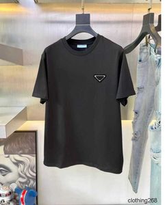 Camiseta para hombre, camiseta de diseñador, camiseta para hombre, camiseta negra para hombre, ropa para mujer, talla XXL XXXL, camisetas de algodón de manga corta con incrustaciones de triángulo en el pecho, camisetas de moda oversizwd