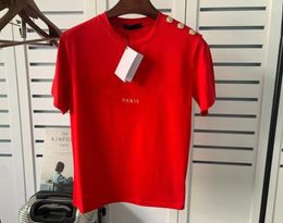 Mens T-shirt Designer Shirts For Man Designer Woman Tee Top Button Vêtements Femmes à manches courtes Black Summer Red Hip Hop Polo avec 8558239