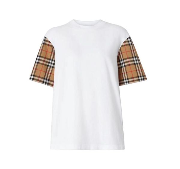 Mens T-shirt Designer Chemises pour jeunes hommes Womomen Boy and Girl 100 Coton Pure Clothing Neck Lattice Sleeve Black Blanc Fa8467760