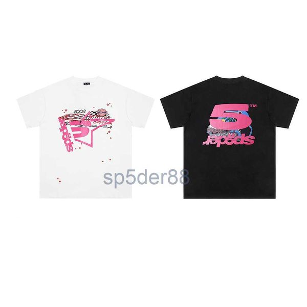 Hommes T-shirt Chemises de créateurs Femmes Sp5der Hommes Spider 555555 Mousse Print Web Pull Casual T-shirts à manches courtes S-XL Z5ND