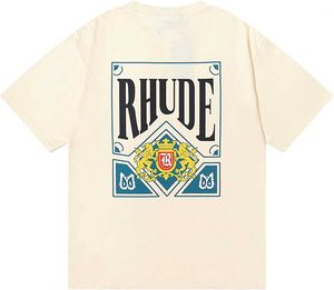 Mode Hommes Rhude T Chemise En Coton Chemise Été Cartes À Jouer Pour Hommes Imprimer RH Hip-Pop À La Mode High Street Couple Sweat À Manches Courtes Tee Tops Garçon