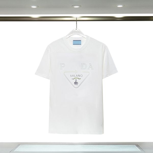 Diseñador de camisetas para hombres Summer Summer sleble de manga corta chaqueta de cuello redondo algodón de algodón puro de algodón de moda de alta calidad
