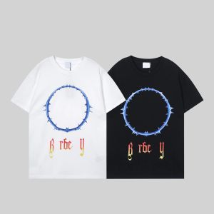 heren T-shirt ontwerper T-shirt vlamprint letters appliqué patroon zomer korte mouwen eenvoudige mode