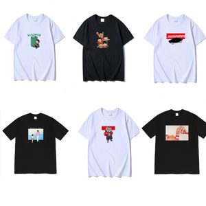 heren t-shirt ontwerper t-shirt zomer t-shirt mode cartoon anime patroon portret afdrukken veelzijdige katoenen briefoverhemden man sport los casual T-shirt