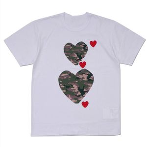 camiseta para hombre Diseñador camisetas amor rojo Corazón ojos Cdg Casual Mujer Quanlity amantes camisas Bordado Camiseta de manga corta ocio streetwear marea moda al aire libre sudor