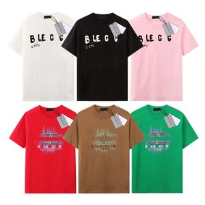 Heren T-shirt Designer Tees Luxe merk BA T-shirts Heren Dames Korte mouw Hiphop Street chic Tops Shorts Casual kleding Kleding B-48 Maat XS-XL