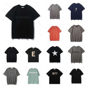 Heren t-shirt essenhirt tialls t-shirt fg tees 1977 solide kleur losse heren vrouwen ontwerpers t-shirt tees mode tops man trend hiphop kleding shorts mouw kleren zx