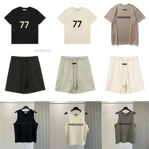 T-shirt pour homme Essentialshorts Tshirt Veste Pantalon court Essentialsweatshirts Lettre Pure Femme Pull à capuche de haute qualité Débardeur sans manches T-shirt Homme Veste 48