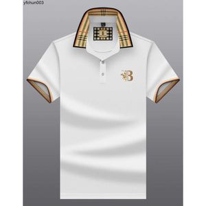 Heren T-shirt Modeontwerper Luxe Katoenen Poloshirt Revers Korte Mouwen Tb Brief Geborduurde Zakelijke Mannen T-shirts Groot