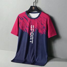 Mens T-shirt mode manche courte tops 3D Gradient Sports Tshirt Summer Men surdimensionné O Neck Casual Tees 240412