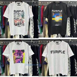 Mens T-shirt Luxury Purple Brand Hommes Femmes Incart Crew Col Collier Fit Coton Print Cotton Tops US S XL More Color Tshirt Trendy
