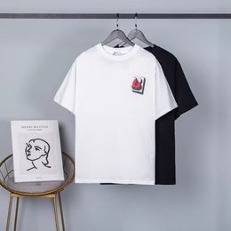 Camiseta masculina camiseta de grife para homem camiseta feminina carta manga curta hip hop algodão branco preto camiseta redonda gola redonda respirável