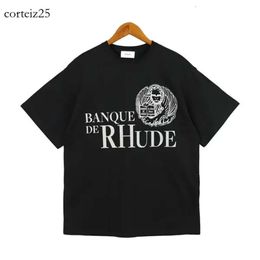Mens T-shirt Hude Brand Shirt Designer Shirt Pure Cotton Tees Street Fashion Casual Couple Matching Rhude Clans courtes High-Quality Rh 4616