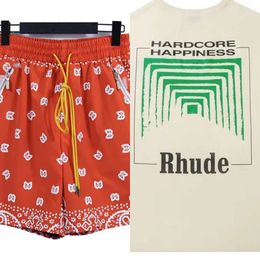 Camiseta para hombre Rhude Designer Tees Gráfico Impresión de color sólido Vacaciones de ocio