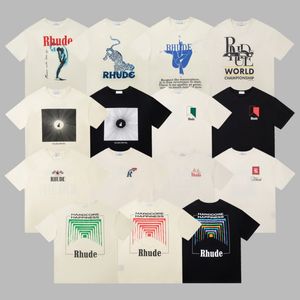 Heren T-shirt Rhude Letter Printing Designer T-shirt High Street Cotton Top Tees Summer Fashion Men Casual T-Shirt Streetwear