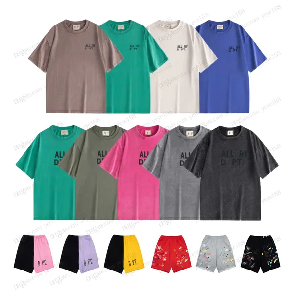 Mens T-shirts Shorts Galle Loose Designer T-shirt 100% coton pur et femmes Blue jaune rouge noir rose blanc violet violet