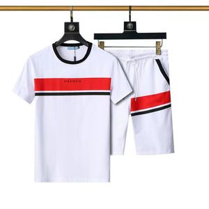 heren t-shirt shorts set designer t-shirts tweedelige set mode rood logo brief afdrukken t-shirts mannen korte mouw setsports veelzijdige casual tees