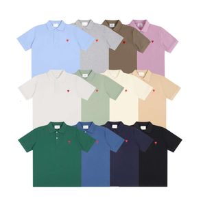Heren T-shirt Zomerpolo-shirt Ademend los en informele liefde geborduurde kleding Y2K Shirt Simple American 12 Color Extra Large 5533es