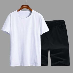 Heren T-shirt T-shirt T-shirts Shirt Casual Sports Pak Zomer Solid kleur Simple Pocket-Less los gebreide korte mouw Shorts Herenpak 549 80F