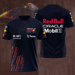 T-shirts pour hommes 2023/2024 Nouveau F1 Formula One Racing Team Crewneck Tee Sports Casual Respirant Vêtements légers T8na
