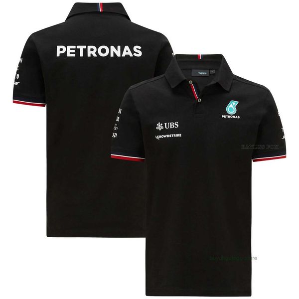 T-shirts pour hommes 2023/2024 Nouveau F1 Formula One Racing Team Polos Été Petronas Auto Polo Shirt Revers Motorsport Séchage rapide Respirant Casual Lvfm