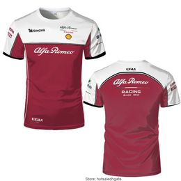 T-shirts pour hommes 2023 Alfa Romeo T-shirt formule 1 F1 équipe voiture de course impression 3D Bay hommes femmes mode col rond T-shirt enfants hauts