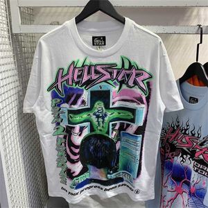 Heren T-shirts 2023 Hellstar Shirt Short Sleeve T-shirt T-shirt Men Dames Hoogwaardige Streetwear Hip Hop Fashion T Shirt Hell Star Short