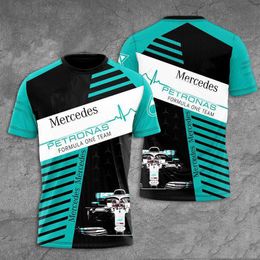 T-shirts homme 2023 T-shirt grande taille Petronas Formule 1 |Alonso Mercedes Aston Martin imprimé en 3D à manches courtes