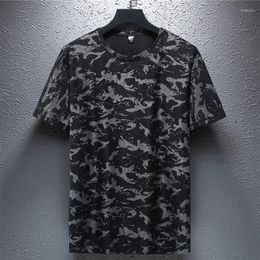 T-shirts masculins 2023 plus taille 90-165 kg hommes camouflage imprimé t-shirts d'été à manches courtes en vrac