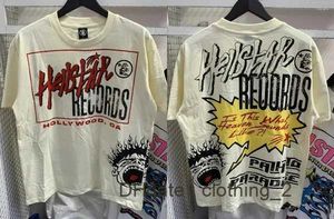 Heren T-shirts 2023ss Hellstar Studios Records T-shirt met korte mouwen Y2K Shirt Oversize SLPL