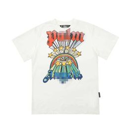 T-shirts masculins 2024 Designer Chaopai High Street Angel Pa Rainbow Lettre imprimé décontracté et Womens Short T-shirt tee-shirt