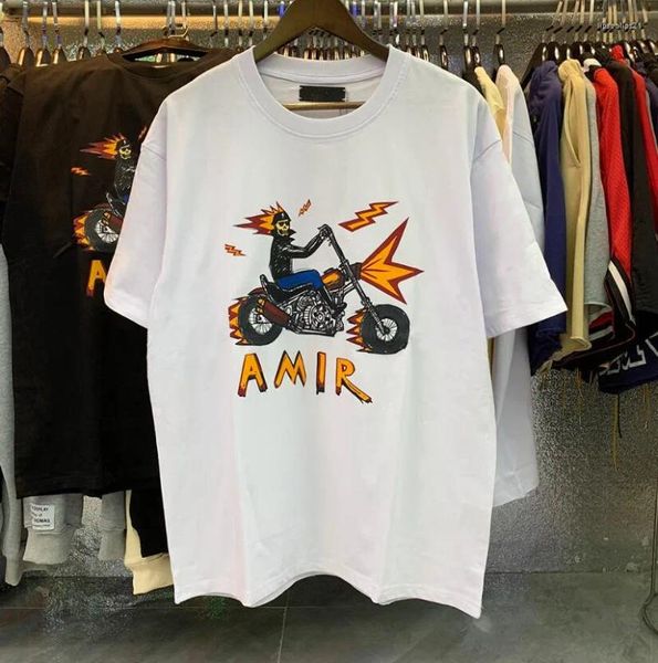 T-shirts pour hommes 2024 T-shirt à col rond à la mode Hommes Crâne Lettre colorée Imprimer T-shirt à manches courtes Biker Haute Qualité Social Club Homme Tops