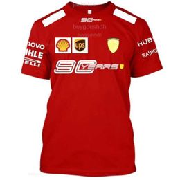 Heren T-shirts 2024 Nieuwe F1 Red Team T-shirt Men Extreme Sports Racing Suite Harajuku Street Fashion Formule 1 Oversi