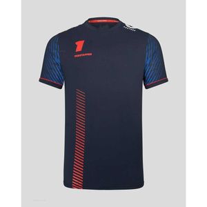 T-shirts pour hommes 2024 Racing Team Verstappen T-shirt col nouveau pilote rond costume de sport haut de course surdimensionné et F1 rouge taureau des Pays-Bas loisirs