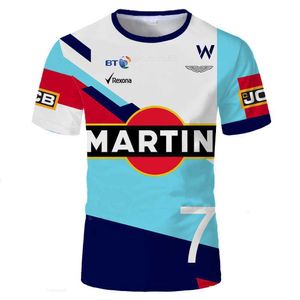 T-shirts pour hommes 2024 Été Nouveau Chaud F1 Formule Un Williams Team Loisirs Sports Col Rond Grande Taille Manches Courtes T-Shirt De Divertissement En Plein Air