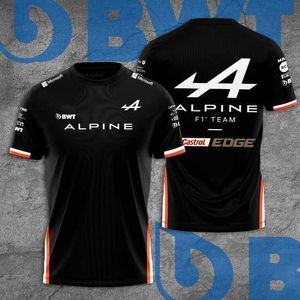 Heren T-shirts 2024 Zomer Witte formule 1 Alpine F1 Racing Team Heren Outdoor Sports korte mouw T-shirt.Kleding van hoge kwaliteit