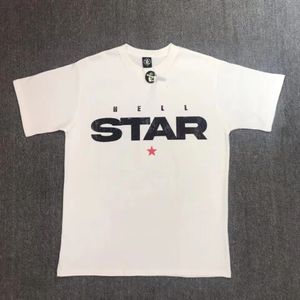 Heren T-shirts 23SS Hellstar Studios Star Print Wash Top T-shirt Retro Black White Gray Men Women Short Sleeve1 1 Hoge kwaliteit Oversized 230718