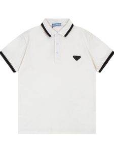 Heren T -shirts 24 Nieuwe trend driehoek label Letter Polo Shirt Men and Women met dezelfde modellen met honderden en één