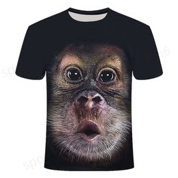 T-shirts pour hommes 3d mode drôle singe graphique T-shirts été décontracté motif animal hommes chemise Hip Hop imprimer à manches courtes hauts
