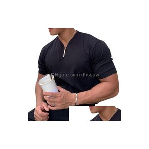 T-Shirts pour hommes, Shorts pour hommes, col en V, mélange de coton respirant, hauts de Sport pour la vie quotidienne, livraison directe, 80%