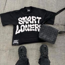 Mens T-shirts American Hiphop Graphic Print surdimensionné Gothic Smart Casual Harajuku Streetwear Y2k Tops Goth Men Clothes