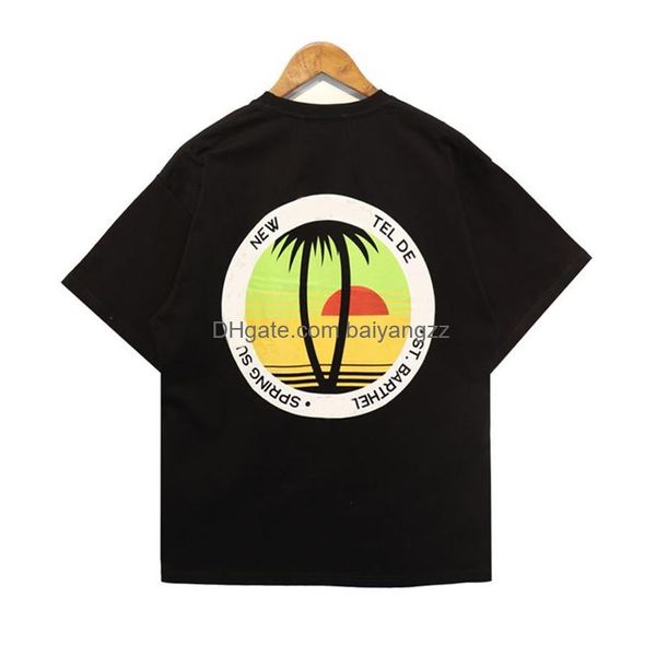 T-shirts pour hommes American Vintage Ruude Sunset Coconut Tree T-shirt d'été à manches courtes Teen Boy Half Drop Livraison Vêtements Vêtements Tee Dhkyn